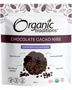 Organic Chocolate Cacao Nibs Coated with 70% Chocolate